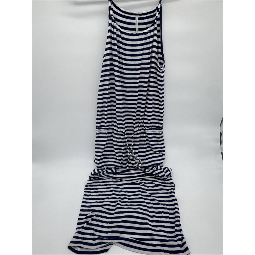 Victoria's Secret Women's Dress Small Striped Blue White Tie Waist Maxi